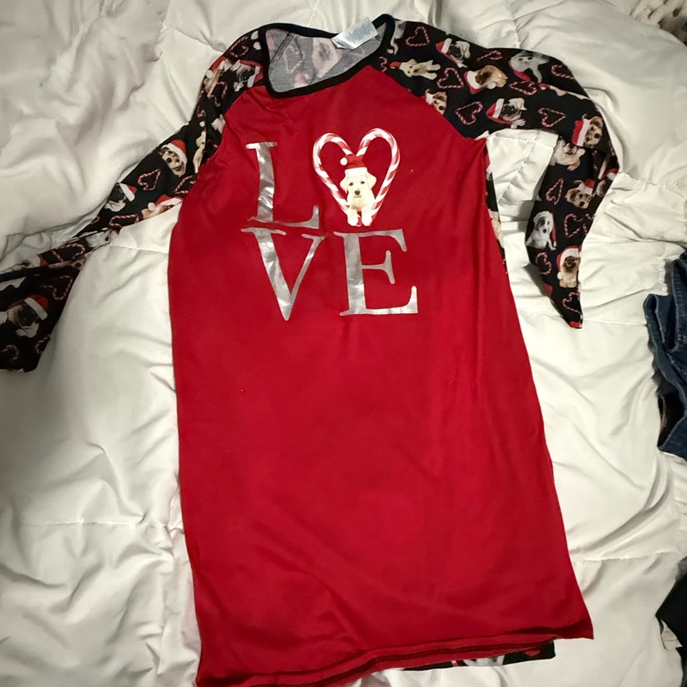 The Children's Place Red Nightgown with Festive Print